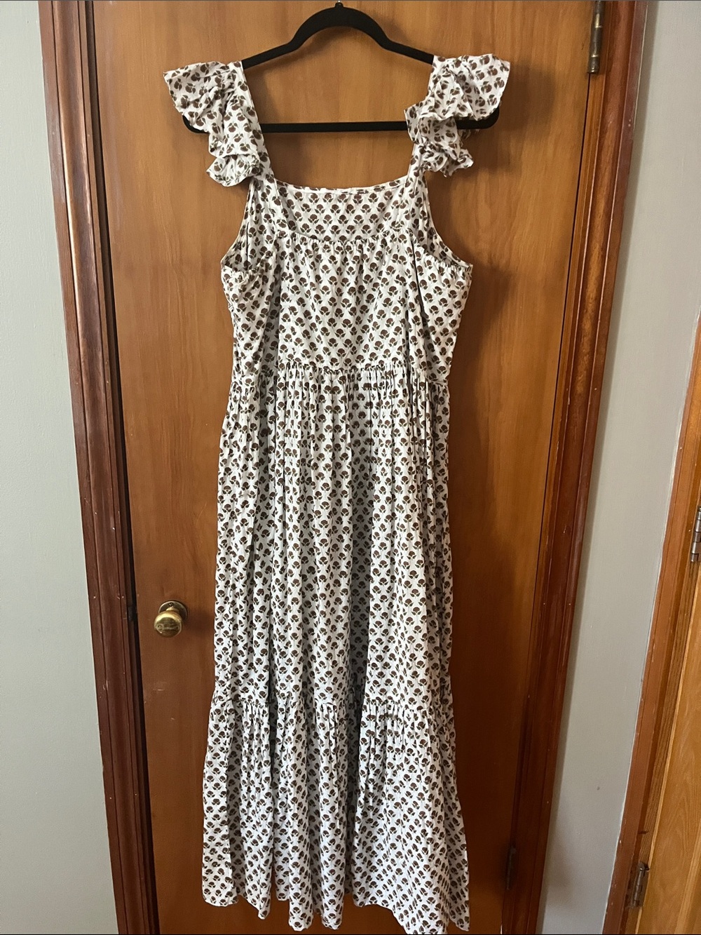 Daughters of India White Floral Ruffle Strap Maxi Dress - Picture 4 of 6